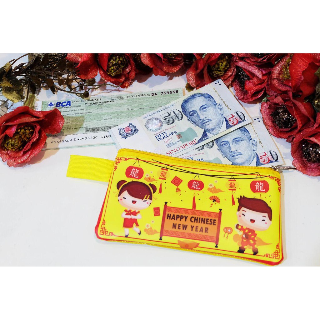 

DOMPET ANGPAO IMLEK AMPAU Gong Xi Fa Cai Chinese New Year souvenir unik bermanfaat pouch serbaguna