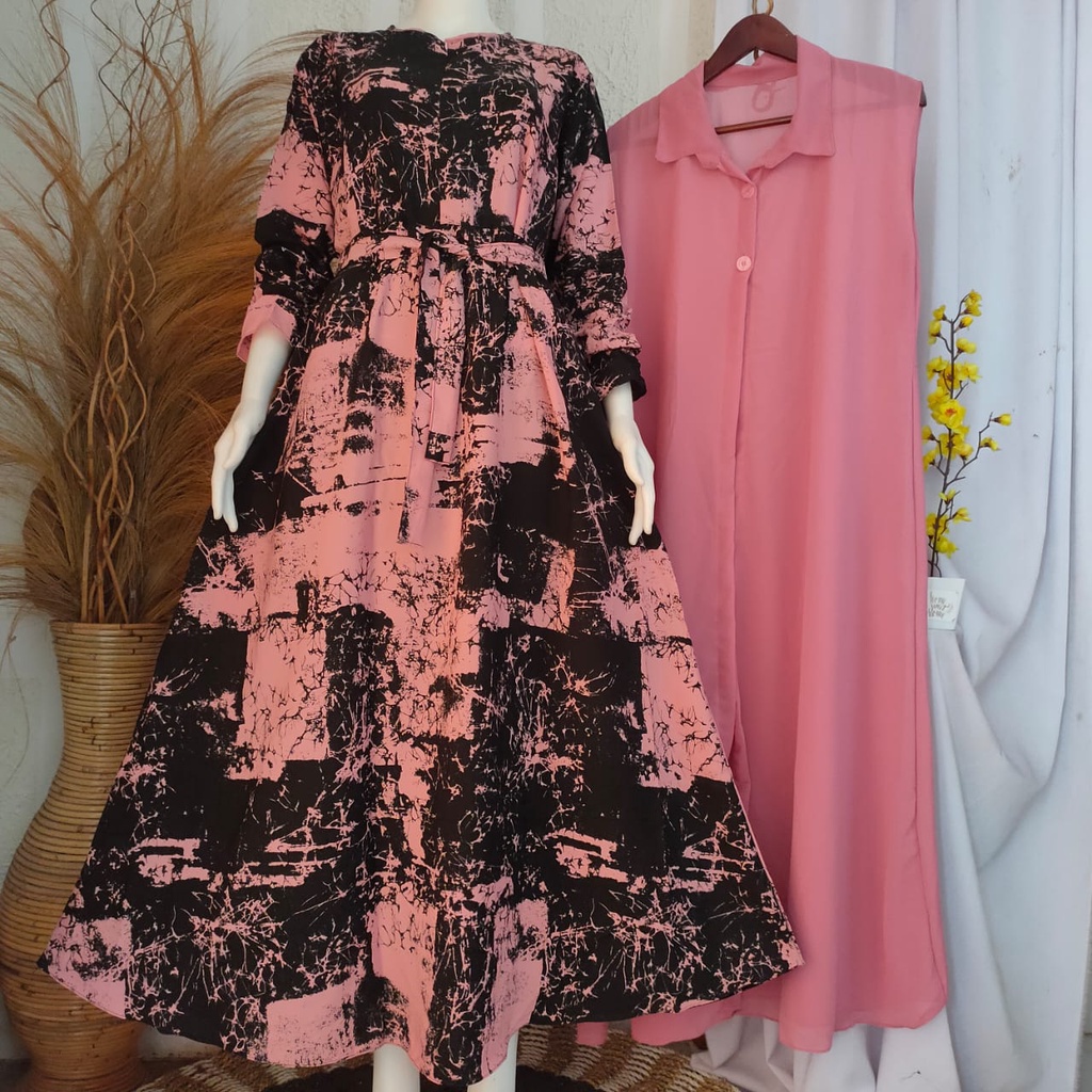 GAMIS SET ROMPI GISEL MAXY PREMIUM TERBARU/GAMIS SET ROMPI ABSTRAK GISEL MAXY MAT MONALISA ORI COMBI