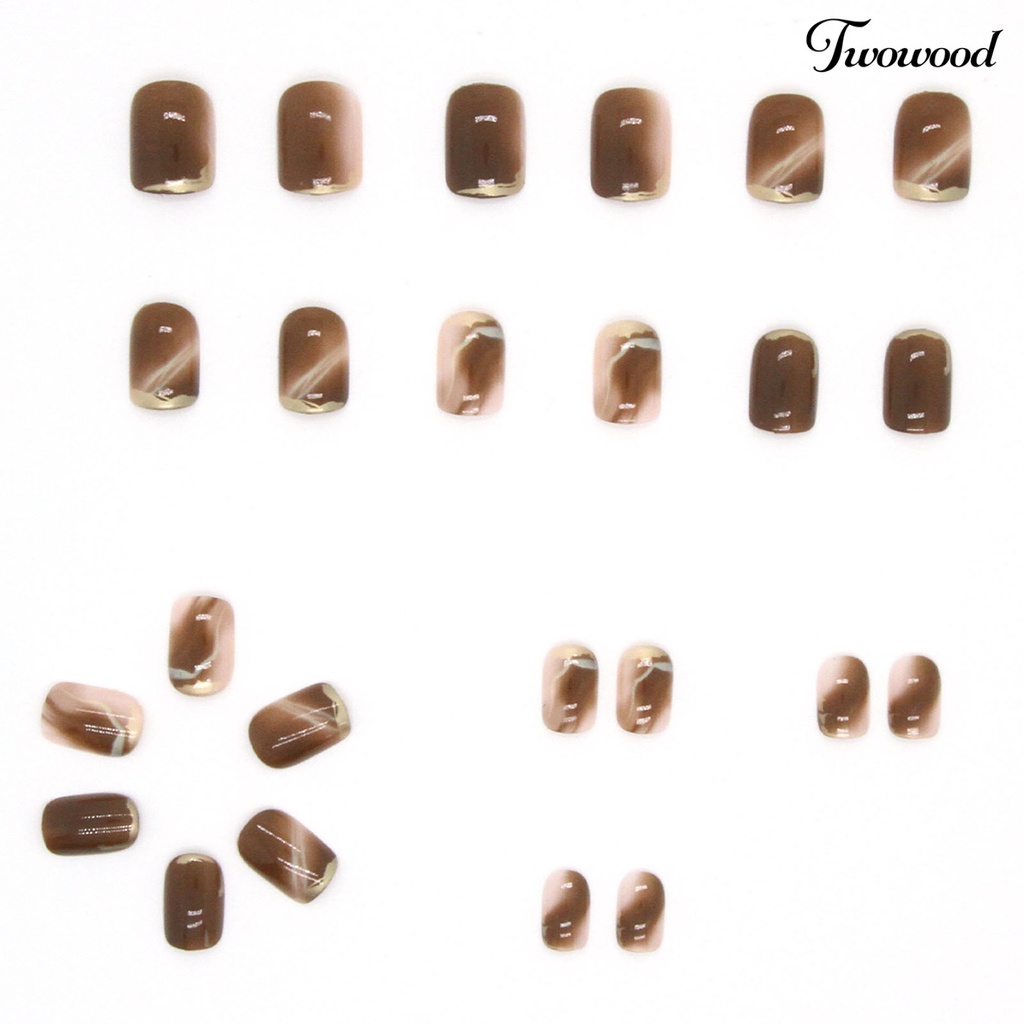 Patch Kuku Warna Coklat Bahan ABS Untuk Nail Art