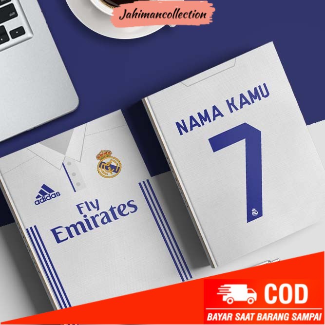 

✨ BISA COD ✨ buku real madrid notes / notebook custom / tulis / jersey bola - halaman polos