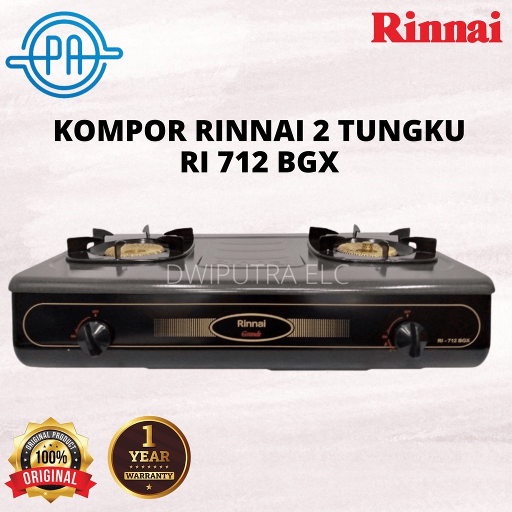 KOMPOR GAS RINNAI 2 TUNGKU RI712BGX RI 712 BGX API BESAR