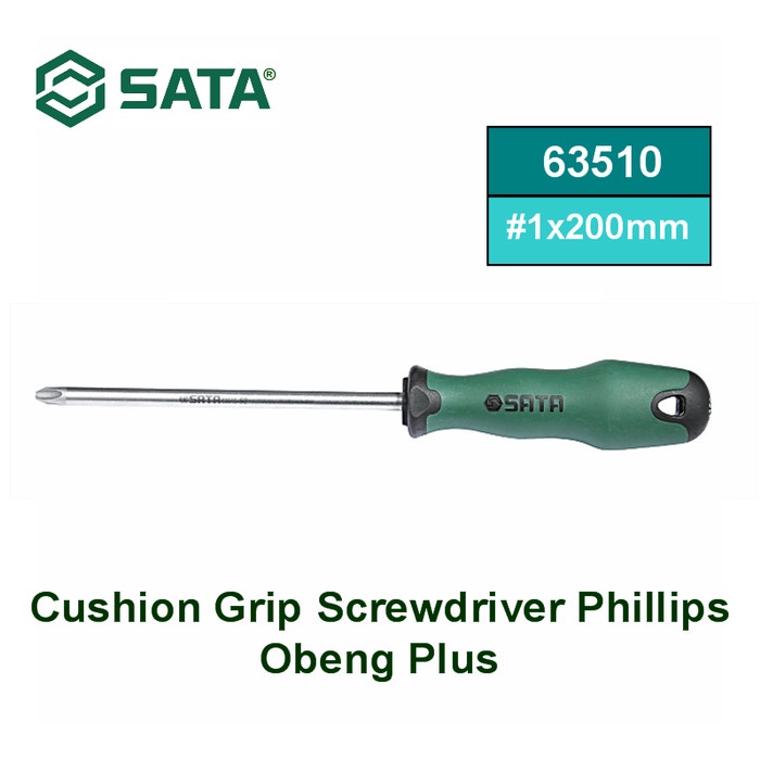 SATA 63510 Obeng Plus PH 1 X 200 mm Cushion Grip PH Screwdriver