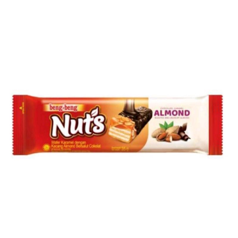 

Bengbeng Nuts Almond 35gr Beng beng Jumbo Beng-Beng Wafer Chocolate Caramel Almond