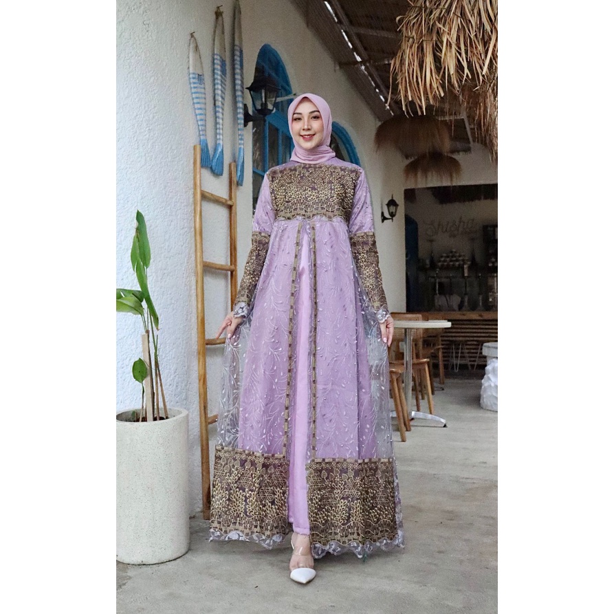 Kadai.baju / Gamis madhuri / Gamis tulle brukat bordir / Gamis pesta