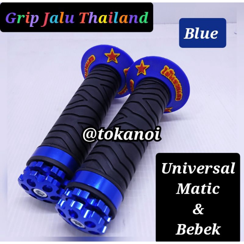 HANDGRIP DOMINO JALU STANG BISA UNTUK SEMUA MOTOR MODEL THAILAND_Biru