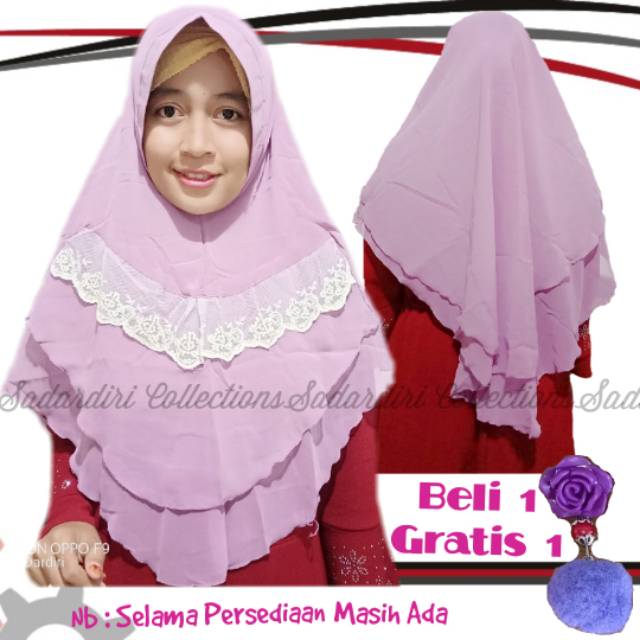 KHIMAR CERUTY 2 LAYER JUMBO/JILBAB CERUTY BABYDOL/KHIMAR RENDA/JILBAB MURAH/GROSIR JILBAB