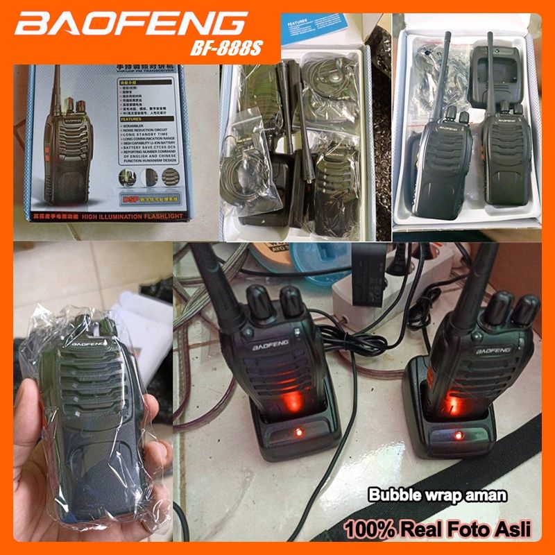 【Ready Stock COD 】Walkie Talkie BF 888S Waterproof Portable Walky Talky Jarak Jauh 10km(Max) 2 Way Radio Walkie Talkies HT BaoFeng Walkie Talkie 888S Original  Waterproof Portable Walky Talky Jarak Jauh 10km(Max) 2 sepasang Way Radio handie Talkie HT