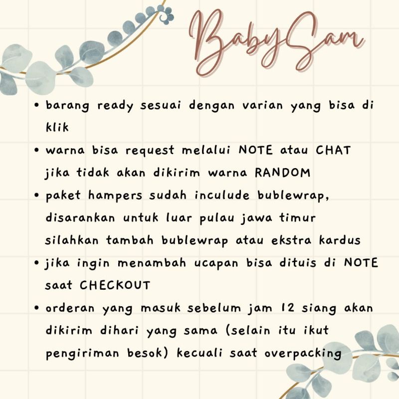 FREE PAPERBAG HAMPERS BAYI BABYSAM BAJU BAYI || HAMPERS ROK TUTU BAYI || PARCEL BAYI || BABYSAM BABY GIFT || KADO KELAHIRAN BAYI || HAMPERS BAYI LAKI-LAKI DAN PEREMPUAN-8