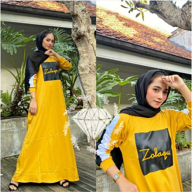 MAXY DRESS ZUMBALAQU, BABYTERRY, GAMIS, HIJAB, MUSLIM, DRESS