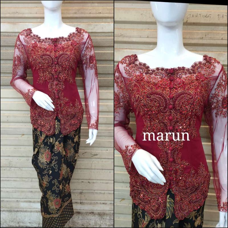 Realpict kebaya original//kebaya payet lengan panjang//kebaya payet sabrina