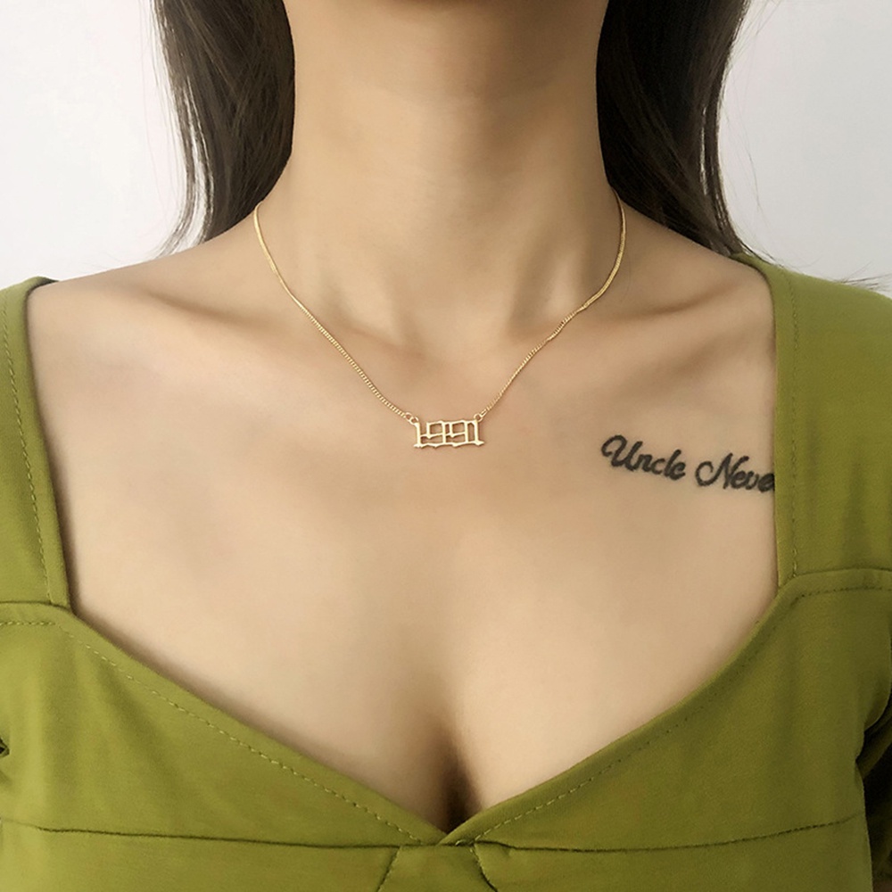 【COD Tangding】Kalung Rantai Dengan Liontin Digital Untuk Pria / Wanita