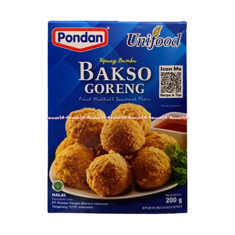 Pondan Tepung Bumbu Bakso Goreng Unifood 200gr Premix Instans Tepung Instan Praktis Membuat Bakso Tepung Fried Meatball Seasoned Flours Meat Ball Balls