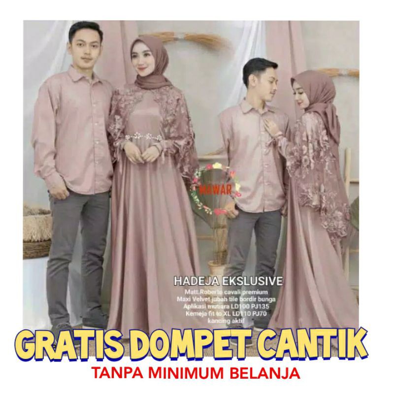 COUPLE CAPE / COUPLE HADEJA EKSLUSIVE / Couple Pasangan Lamaran / Prewedd Dress Maxi Broklat / Dress