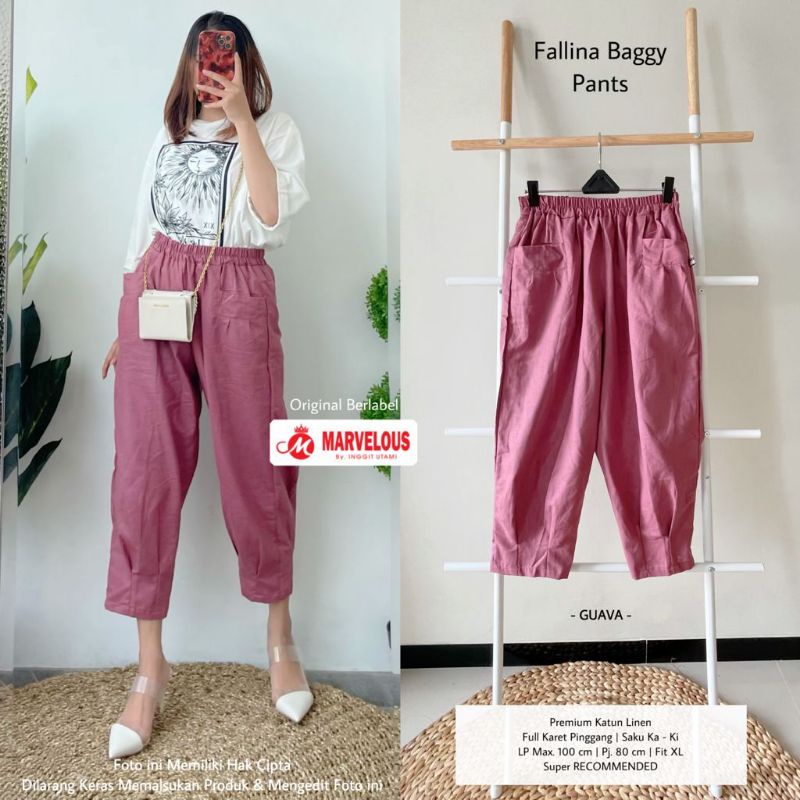 FALLINA BAGGY PANTS BY MARVELOUS // CELANA BAGGY WANITA // Celana baggy muslimah