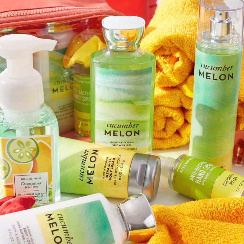 BATH &amp; BODY WORKS BBW CUCUMBER MELON SERIES SHOWER GEL BODY MIST WASH CREAM LOTION POCKETBAC SCENTPORTABLE SHOWER GEL BODY CREAM LOTION MIST WASH WALLFLOWER ROOMSPRAY SCENTPORTABLE GENTLE GEL DEEP CLEANSING GENTLE FOAMING CREAMY LUXE WALLFLOWER