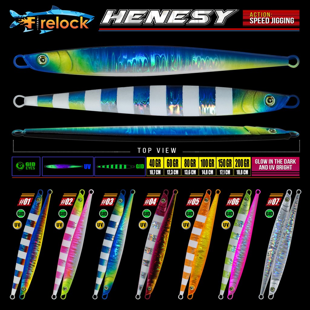 UMPAN PANCING metal jig FIRELOCK HENESY 40 / 60 / 80 / 100 / 150 / 200 GRAM