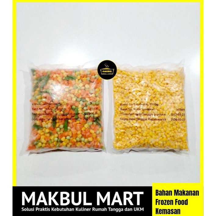 Mixed Vegetable 4 ways, 3 ways dan Jagung Pipil Corn Kernel 1kg