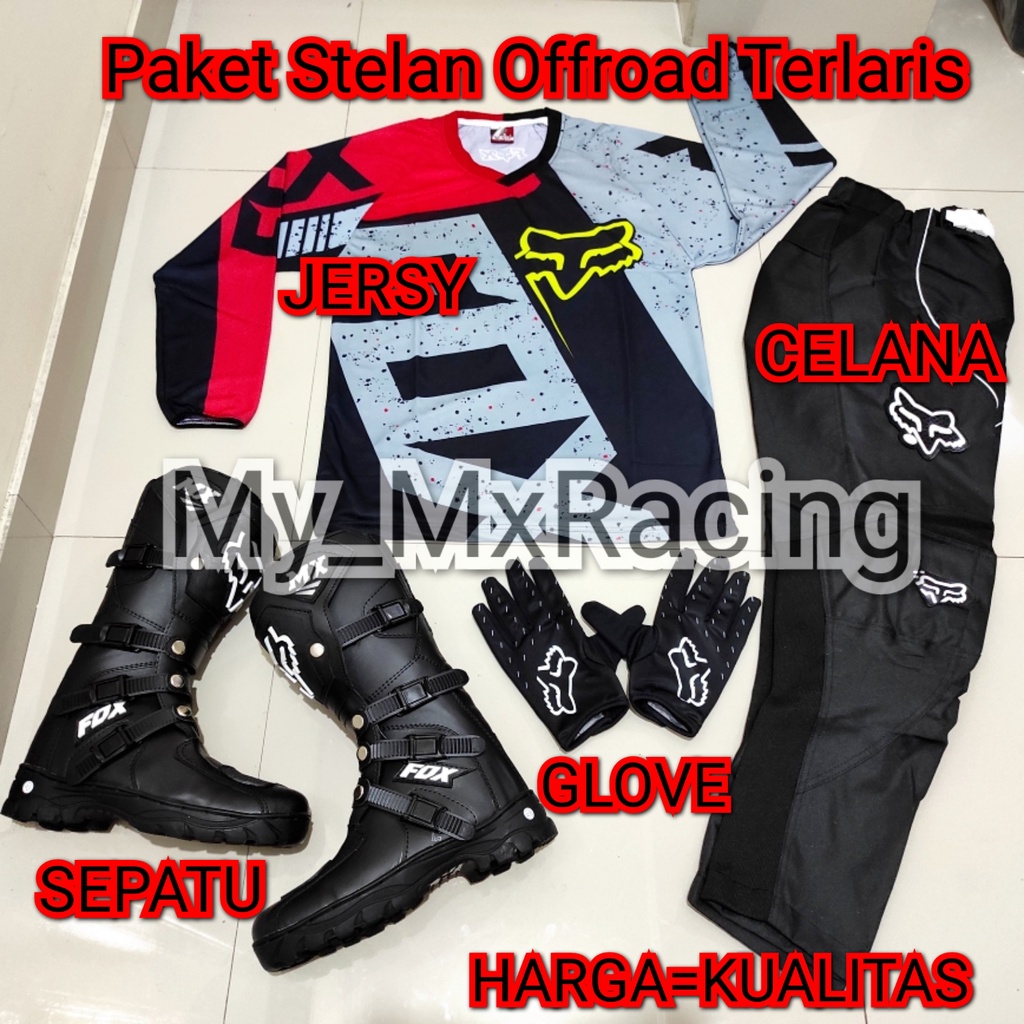 promo stelan offroad FX 19 trail cross sepatu cross jerset trail celana cross tral bonus sarung tangan