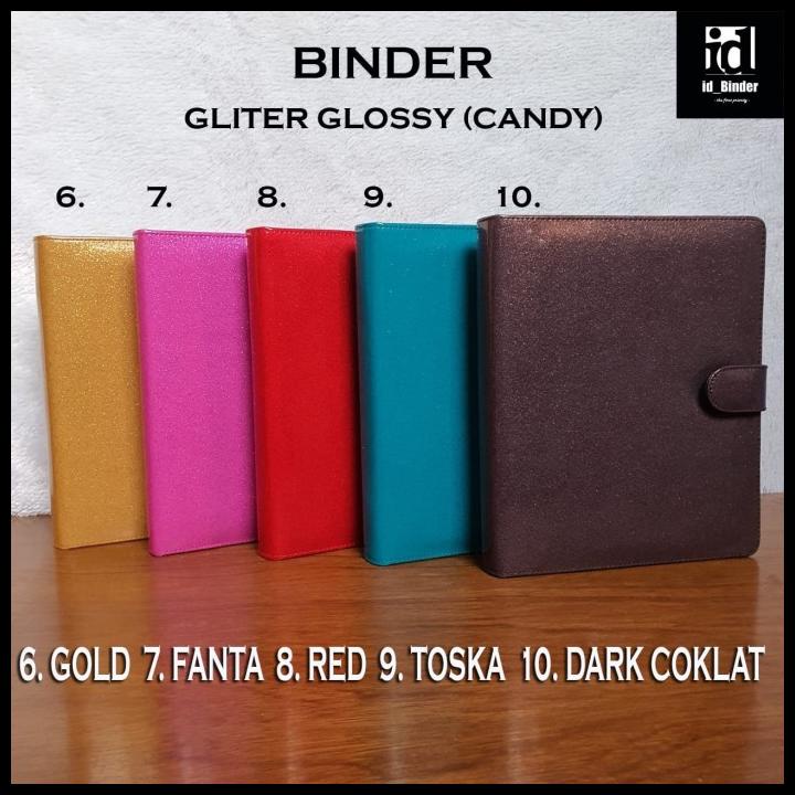 

Binder Gliter Glossy (Candy) 10 Warna Pilihan A5 Dan B5