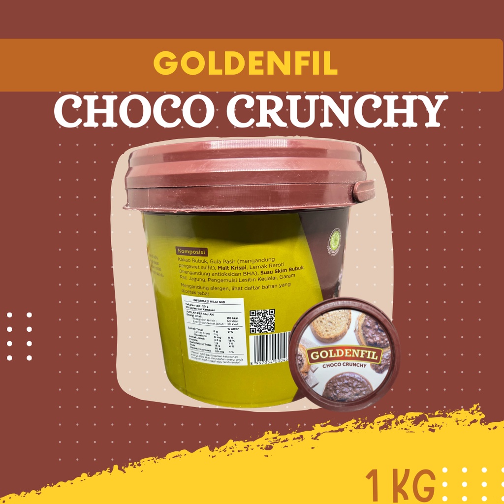 Goldenfill Choco Crunchy / Selai Coklat / Selai Crunchy 1 Kg