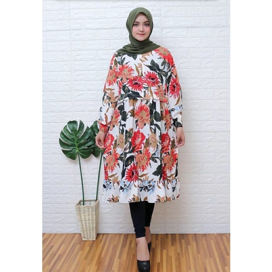 ( COD )Wilona Tunik monalisa /Tunik Terbaru Motif Kembang| MOANA TUNIK JUMBO | TUNIK JUMBO OVERSIZE