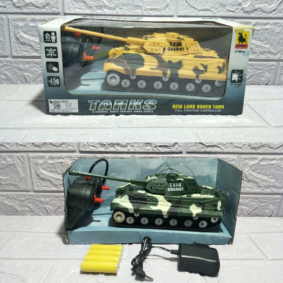 Tanks Chariot RC 4 ARAH CHARGER BATERAI Mainan Army Tank Tentara Remote Suara Lampu