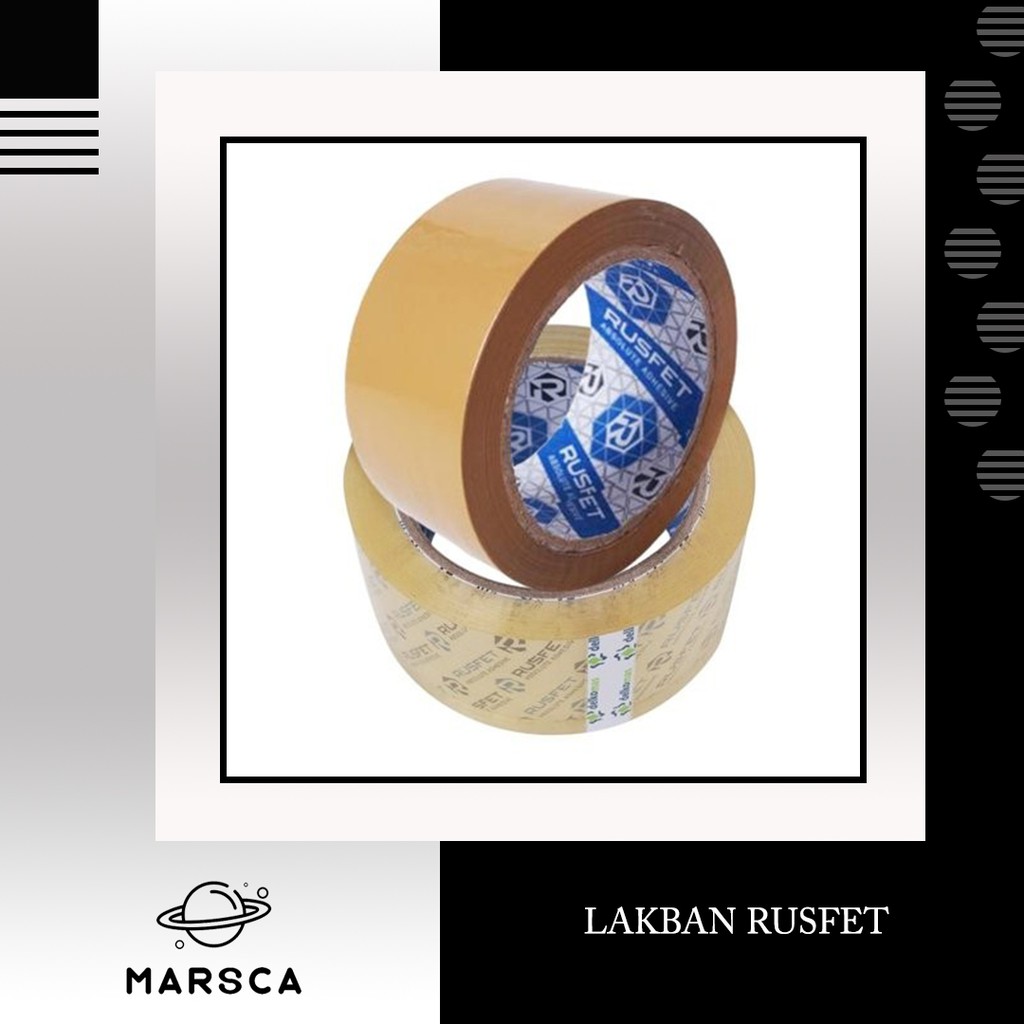 Lakban Rusfet Tape Isolasi Cokelat 2inch x 90 Yard