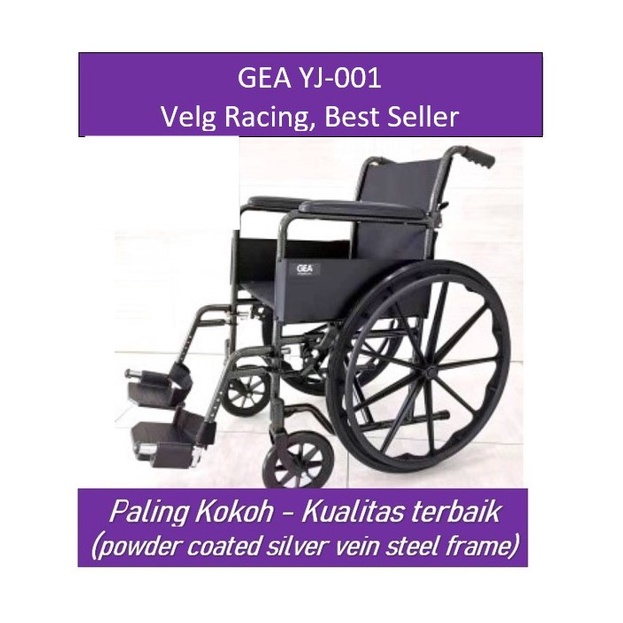 Kursi Roda GEA Standard Medis Velg Racing Steel Frame YJ-001