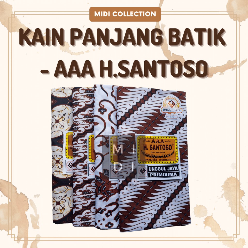 Kain Panjang / Jarik Batik Halus Pekalongan Merk H.SANTOSO [Ukuran Kain 2,1 x 1,1 meter]