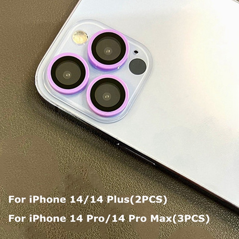 Pelindung Lensa Kamera Luminous Bahan Metal Untuk iPhone 14 13 12 Pro max mini 12 13pro 14plus 14pro max