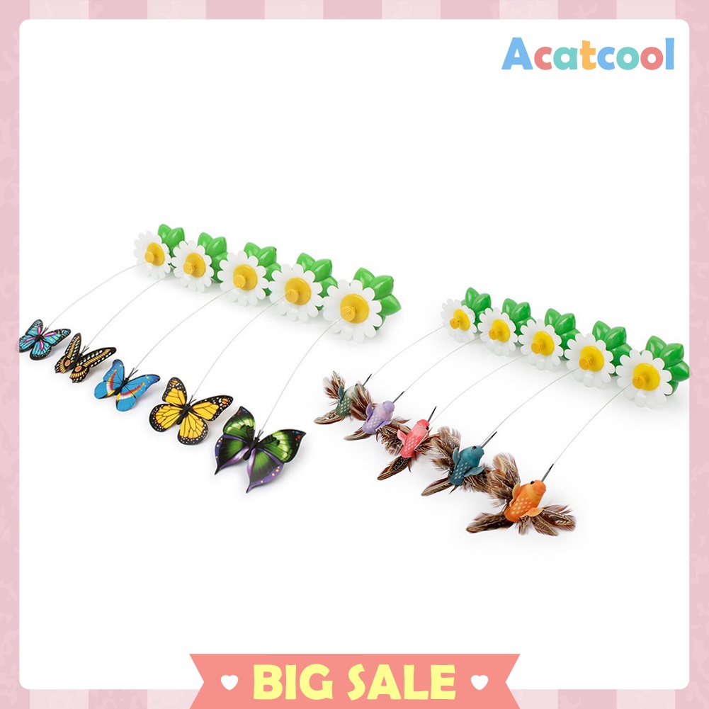 Electric Rotating Funny Cat Toy Bird Butterfly Pet Trainning Random Color
