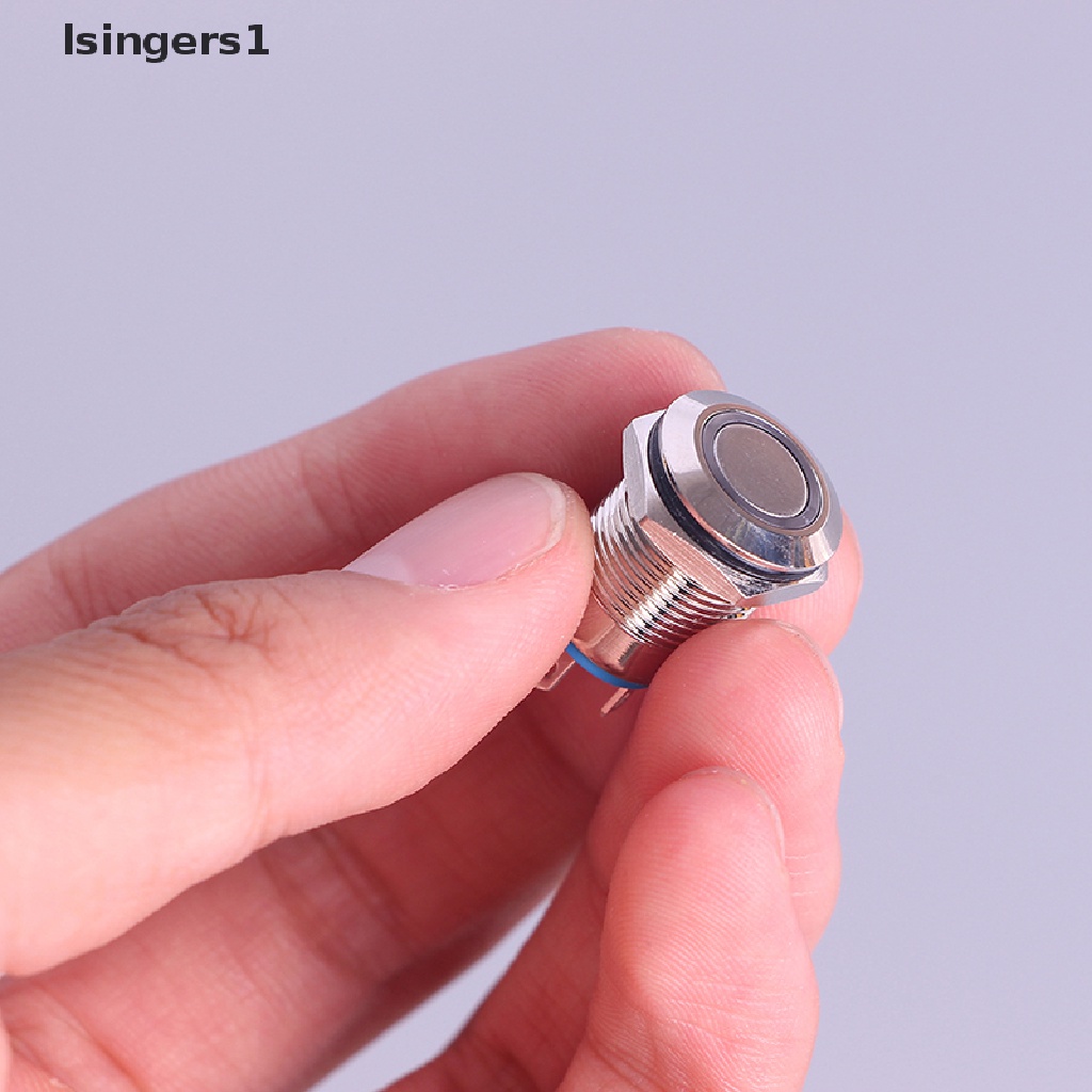 (lsingers1) Tombol Tekan 12mm Bahan Metal Dengan Lampu LED