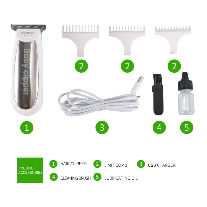 Hair Clipper Kemei KM-1318 Baby Clipper Alat Mesin Cukur Rambut Cordless