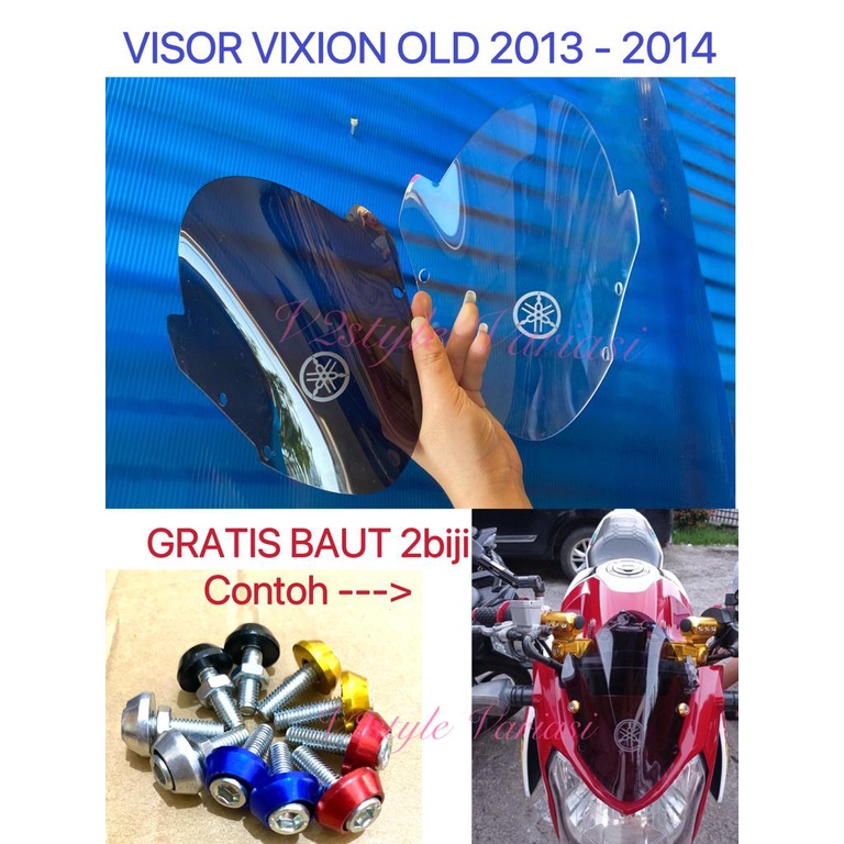 VISOR VIXION OLD 2013 2014 WINDSHIELD VIXION LAMA NVL MIKA + BAUT PNP NVL Visor Vixion Old 2013 dan 2014 2015 KACA ANGIN RYBEN SMOKE BENING CLEAR PISOR VIXION LAMA FISOR VIXION OLD VIZOR VIXION BAUT VISOR VISOR VIXION NEW LIGHTING VISOR NVL PLUS BAUT