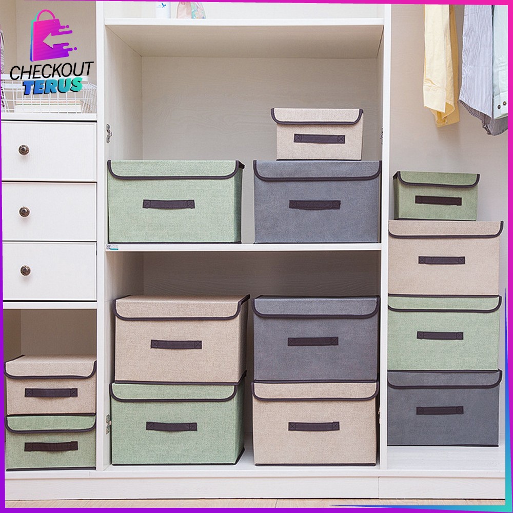 CT C484 Tempat Penyimpanan Serbaguna Storage Box 2in1 Box Organizer Baju Kotak Mainan Anak Portable