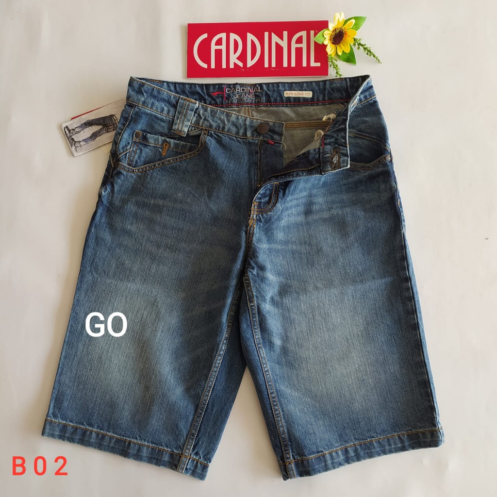 gof 34-CBV CARDINAL JEANS Celana Pria Celana Pendek Bermuda Casual Sobek Slimfit Reguler Fit Reguler