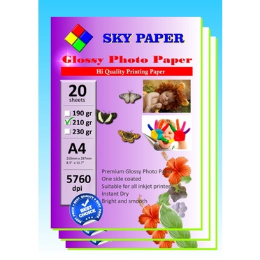 Photopaper Sky 210 gram gsm Photo Paper Kertas Foto