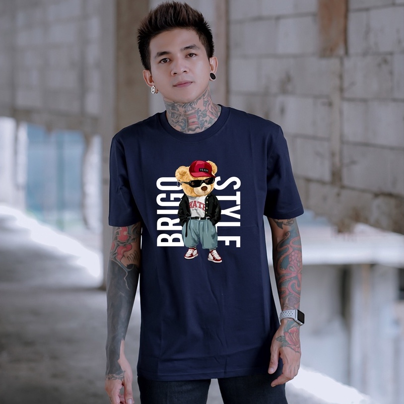 Kaos Distro BRIGO Beruang Style || BRIGO Kaos Lengan Pendek Bear Style || Kaos Katun Combed M-XL ( Pria &amp; Wanita )