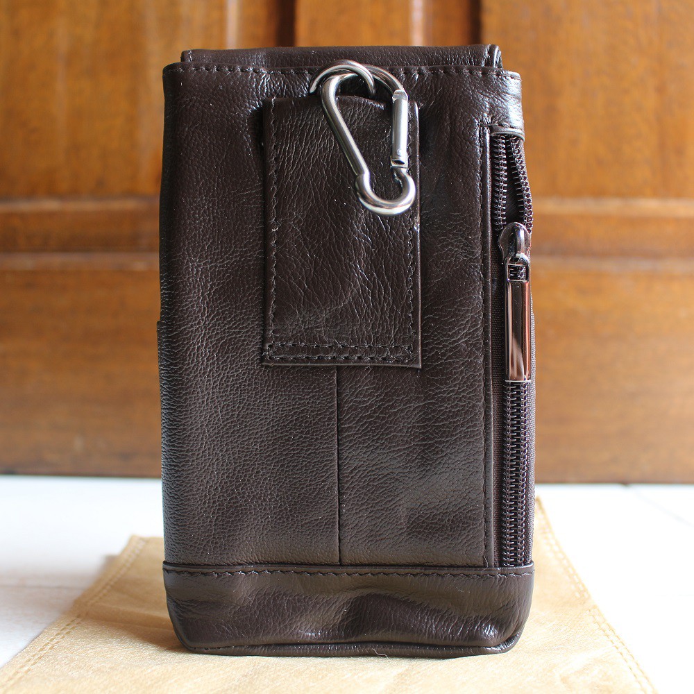 DOMPET SARUNG HP HANDPHONE KULIT ASLI IMPORT KUALITAS ORIGINAL | CLINFORD 218 BLACK BROWN BESAR