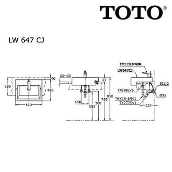 New Arrival - Wastafel Toto Lw 647 Cj White (Body Only) || Washtafel Toto Lw647Cj/W