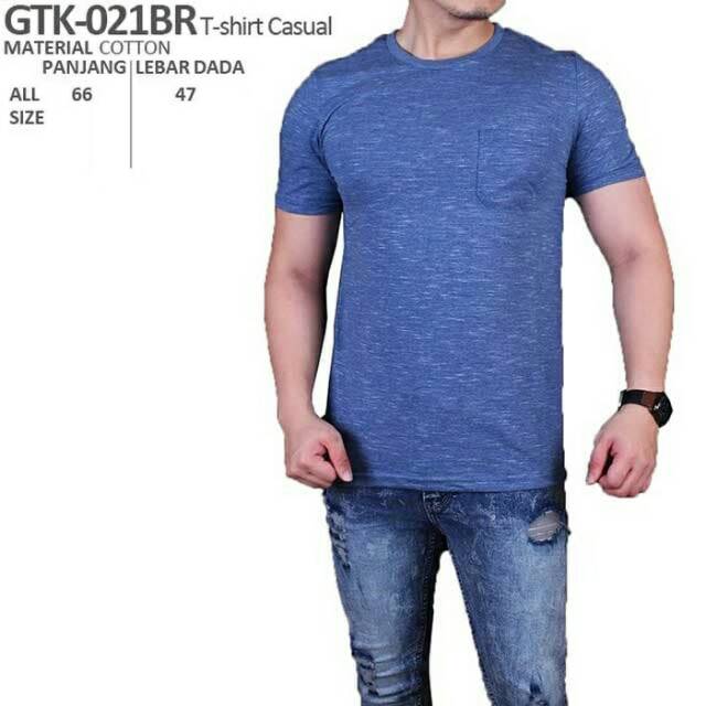 Kaos casual fit sport fitness biru