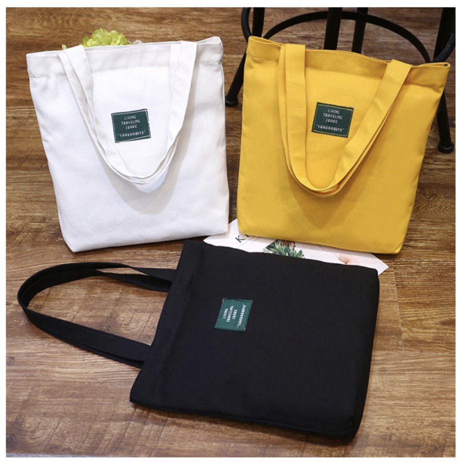 XIA01 Tas IMPORT Tote Korea Living Traveling Share Bag with Zipper TKM