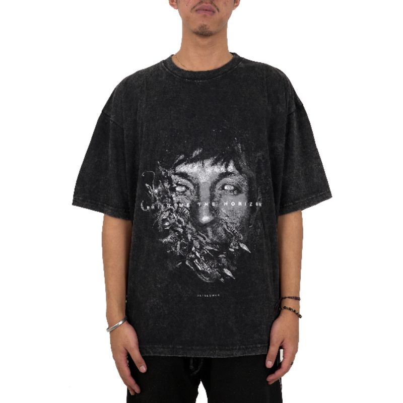 KAOS PRIA TSHIRT OVERSIZE MCF BRING ME THE HORIZON FACE BLACK PREMIUM TEE UNISEX