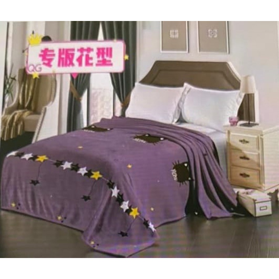 Selimut Bulu Halus Motif Dewasa  Aesthetic Atisashop Murah Berkualitas Lembut Uk135x190 New Arrival-1