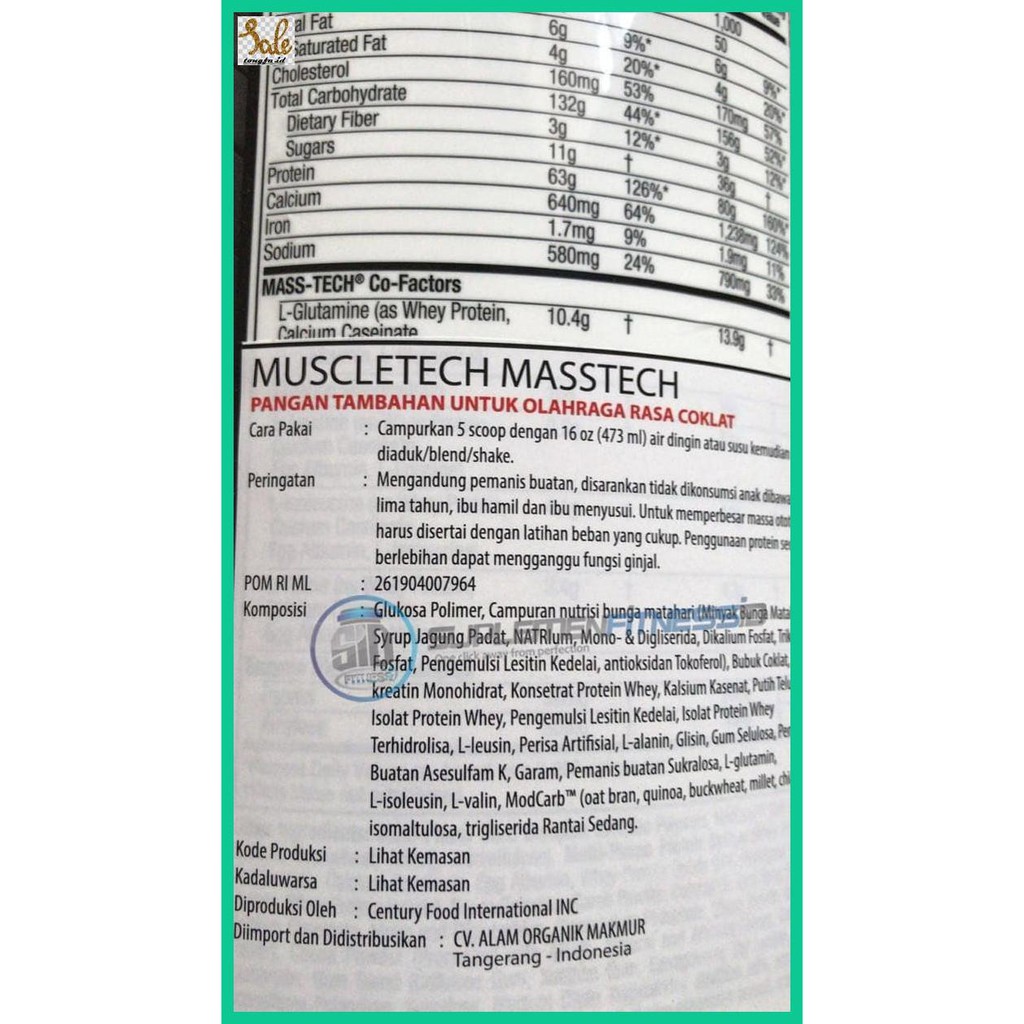 Fitnessuplemen- Muscletech Mass Tech Extreme 2000 22 Lbs Gainer/ 22Lb 22Lbs Masstech - Coklat