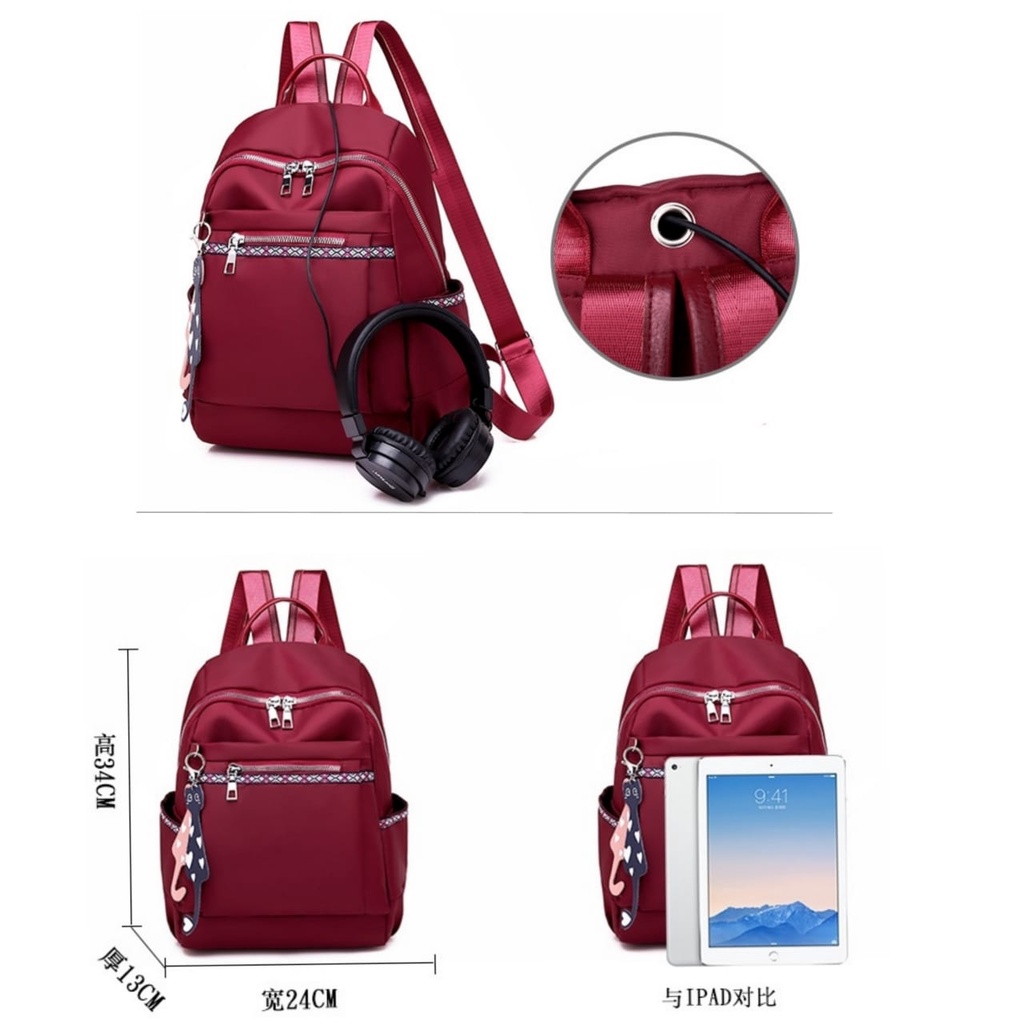 TAS RANSEL WANITA ANTI AIR KOREA ANNEXA BACKPACK BESAR IMPORT GENDONG KULIAH PUNGGUNG KERJA FASHION MURAH BATAM SEKOLAH REMAJA