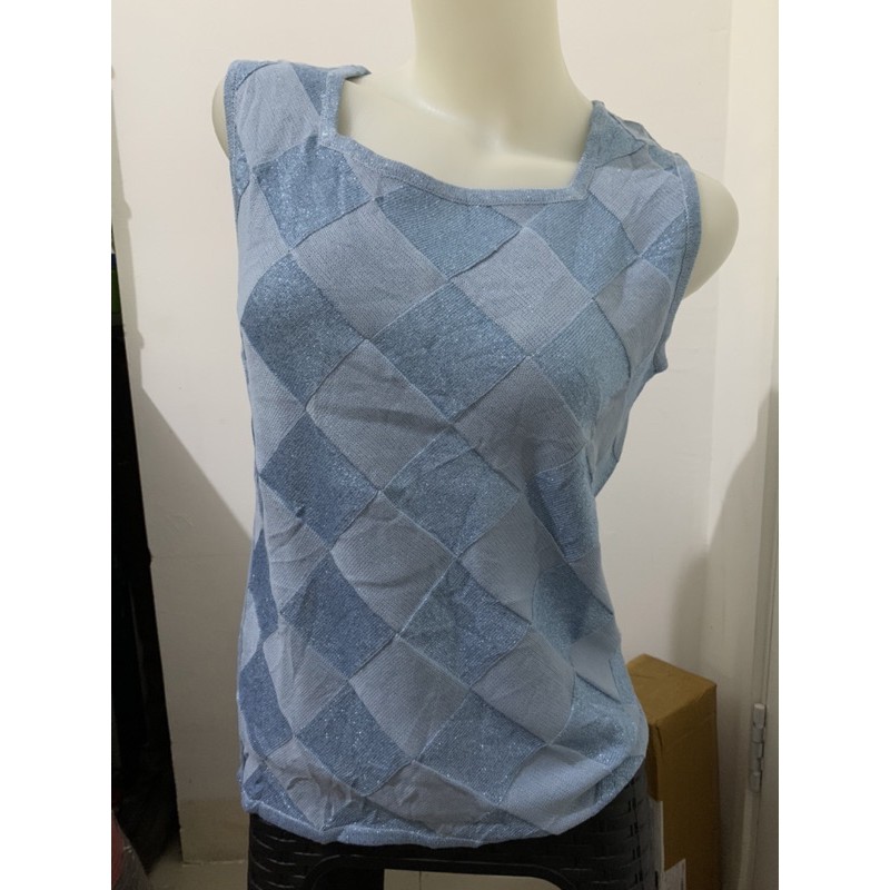 Vest motif ketupat / Argyle blue
