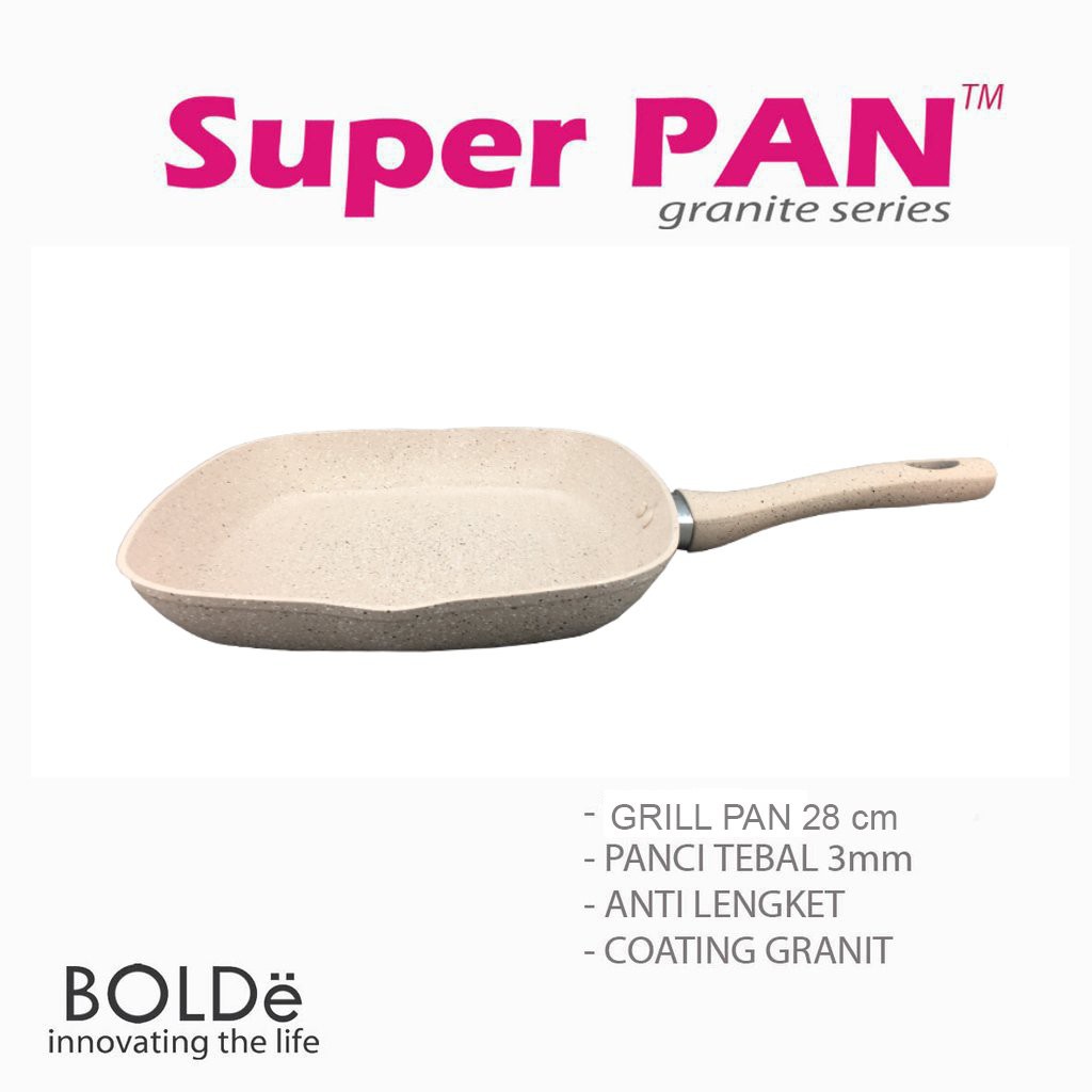 BOLDe GRILL PAN 28 cm BEIGE Granite Coating