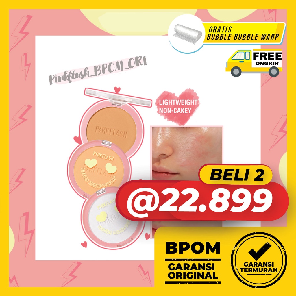 PINKFLASH Pressed Powder OhMySelf Long-lasting Matte Lightweight Oil Control Bedak Padat Pinkflash