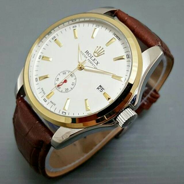 Jam Tangan Pria Rolex Automatic Mesin Tali Kulit